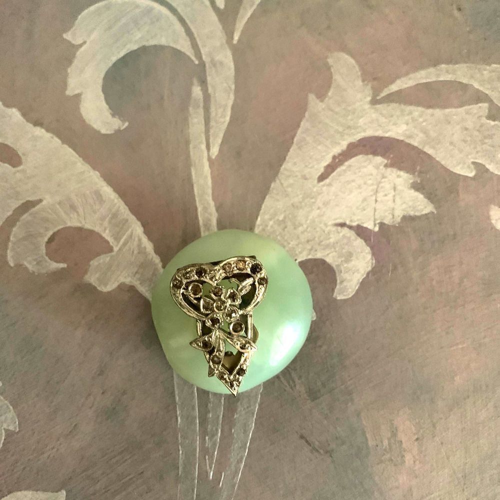 Antique 1920s Smoky Rhinestone Dress clip, Vintage, Unmarked